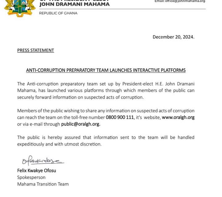 Mahama’s ORAL Team Launches Reporting Channels